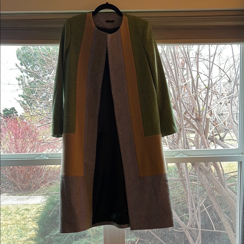 Green and Tan Women's Coat